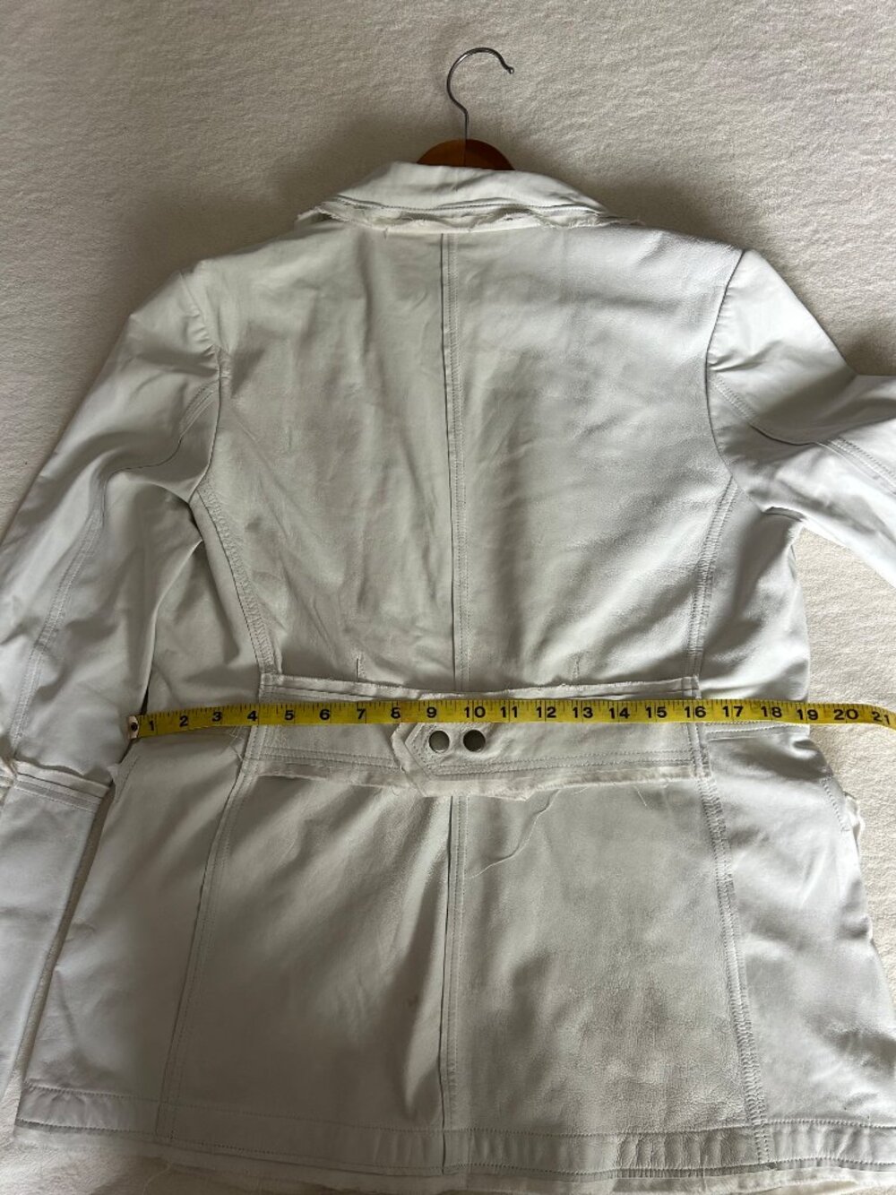 Jakett New York 100% Genuine Meryl White Leather Jacket (Size Small) - Picture 6 of 9